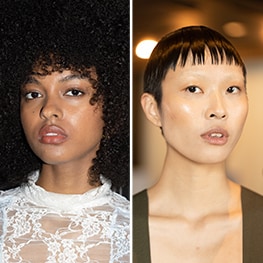 photos of models at the anOnlychild New York Fashion Week show with Estee Lauder